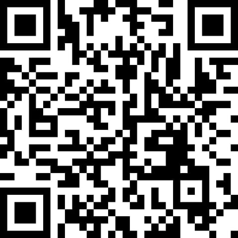 Black and white QR code with three alignment squares, used for scanning and data encoding